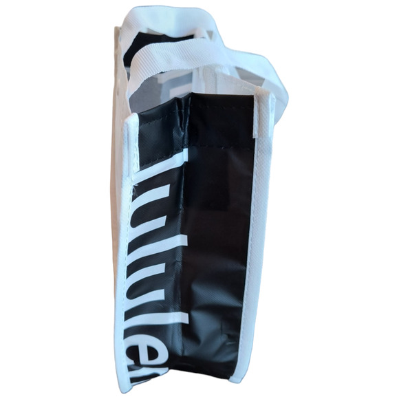 LULULEMON  Reusable Storage Bag  Medium Size Double Handle Snap close White Logo - Picture 10 of 13